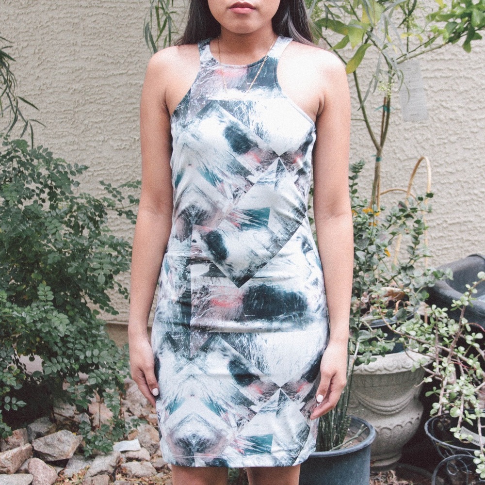 Erik Hart Foil Print Jersey Dress
